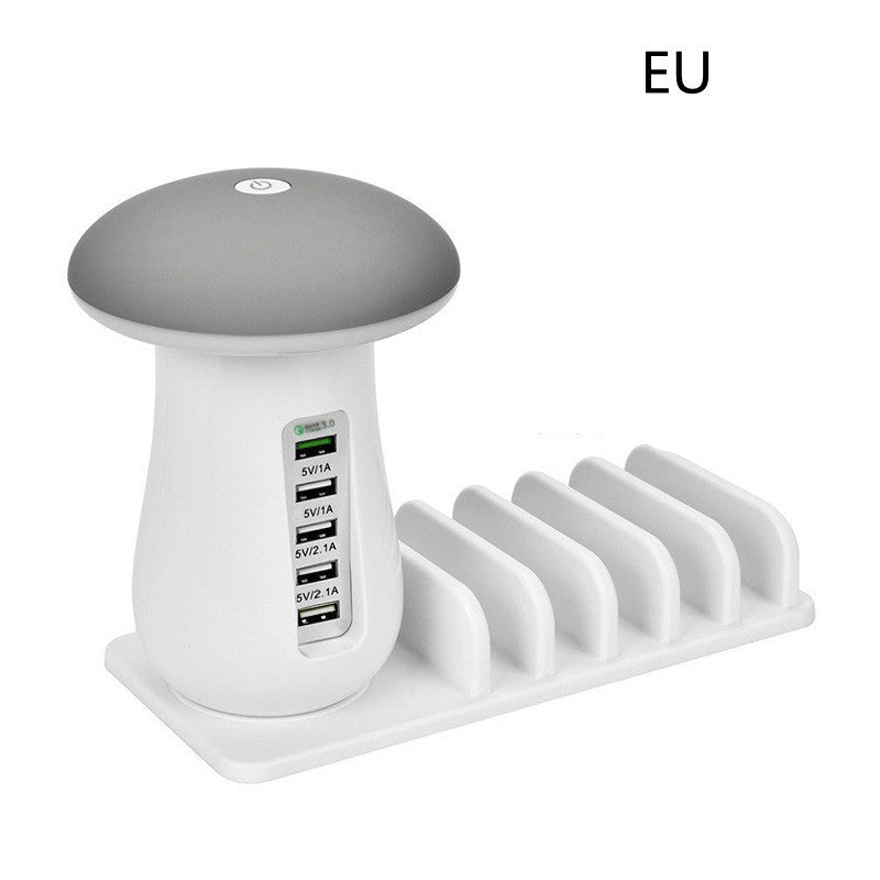 2-in-1 Mushroom LED Lamp with USB Charger