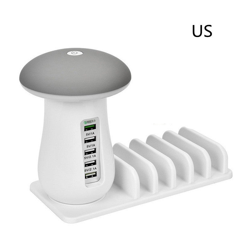 2-in-1 Mushroom LED Lamp with USB Charger