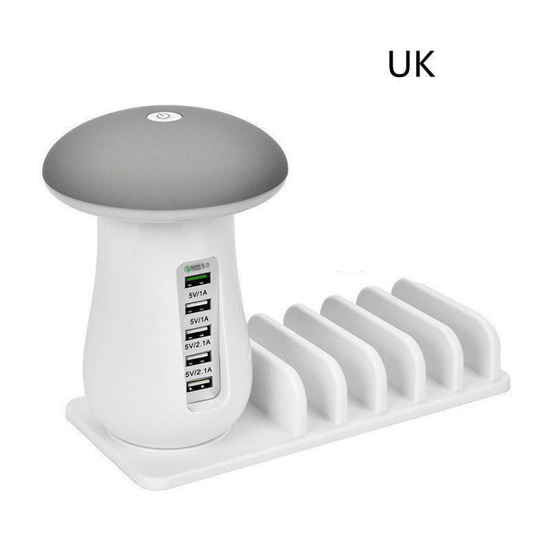 2-in-1 Mushroom LED Lamp with USB Charger