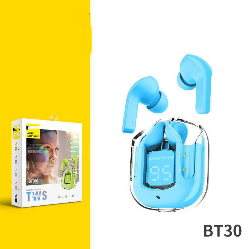 Mini Transparent Wireless Earbuds – ENC Noise Reduction & Digital Display
