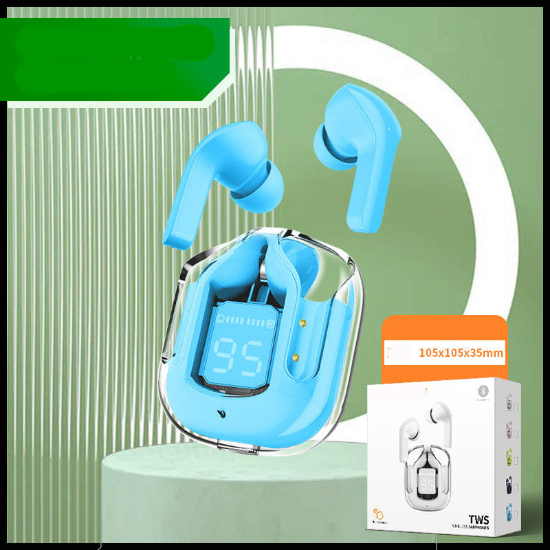 Mini Transparent Wireless Earbuds – ENC Noise Reduction & Digital Display