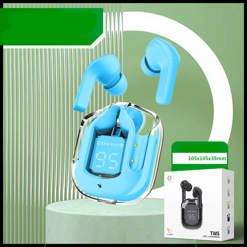 Mini Transparent Wireless Earbuds – ENC Noise Reduction & Digital Display