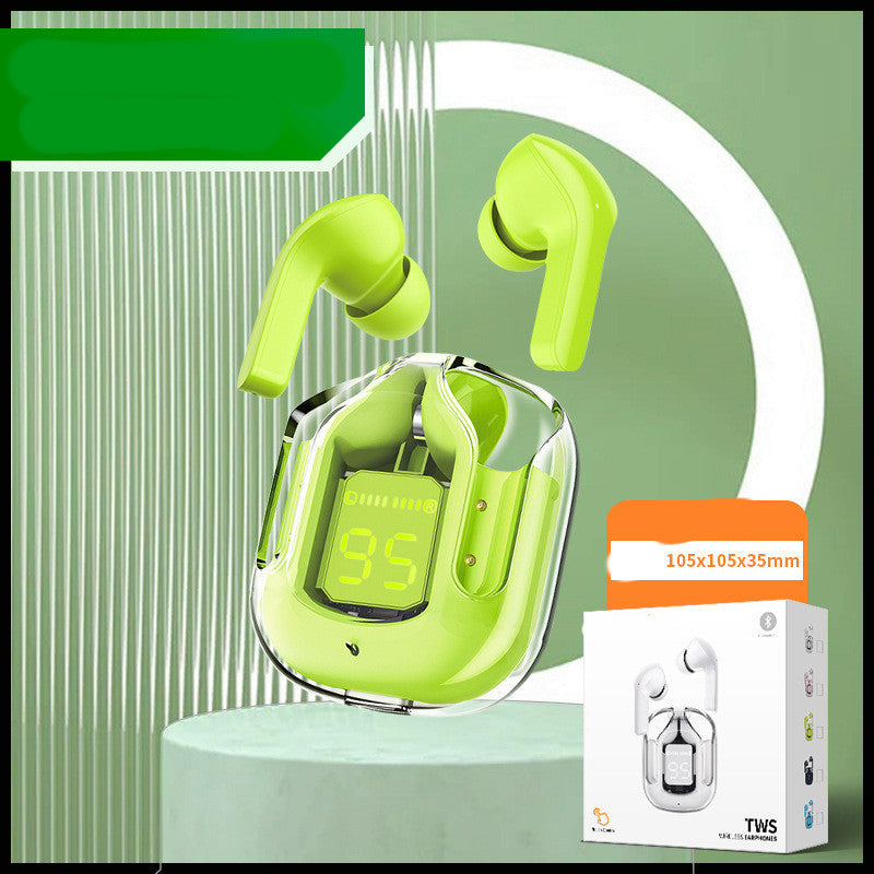 Mini Transparent Wireless Earbuds – ENC Noise Reduction & Digital Display