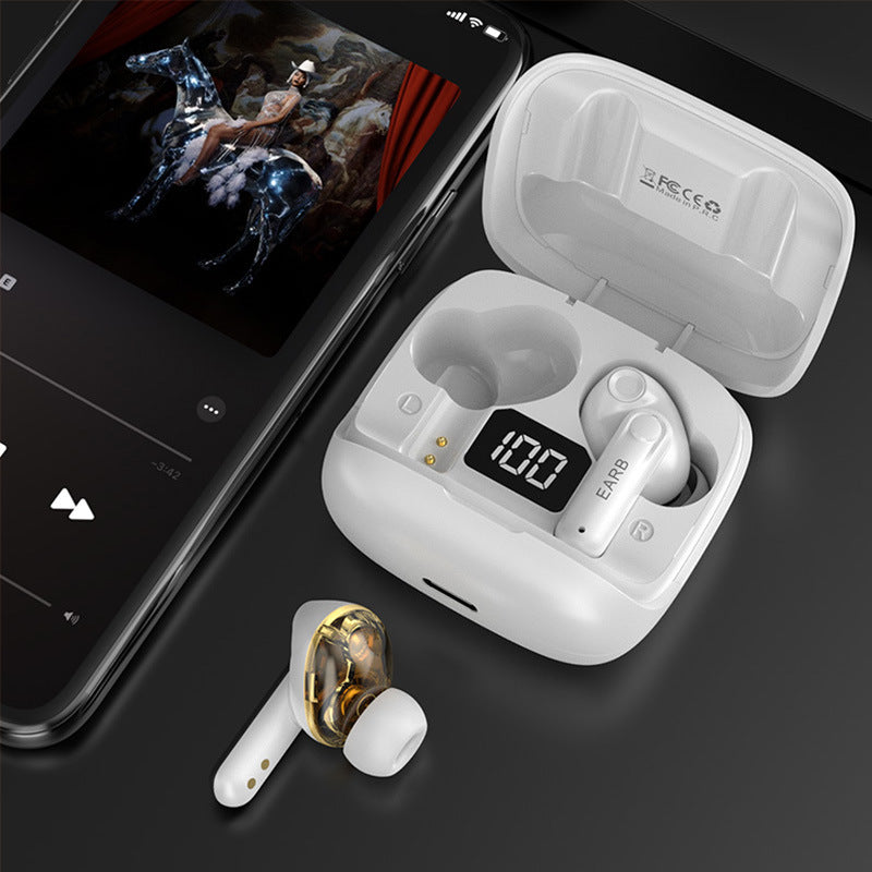Mini Transparent Wireless Earbuds – ENC Noise Reduction & Digital Display