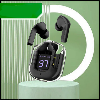 Mini Transparent Wireless Earbuds – ENC Noise Reduction & Digital Display