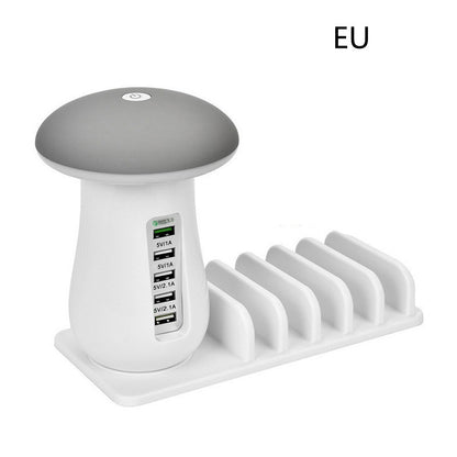 2-in-1 Mushroom LED Lamp with USB Charger