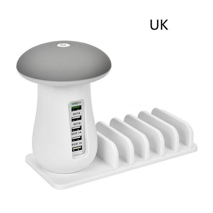 2-in-1 Mushroom LED Lamp with USB Charger