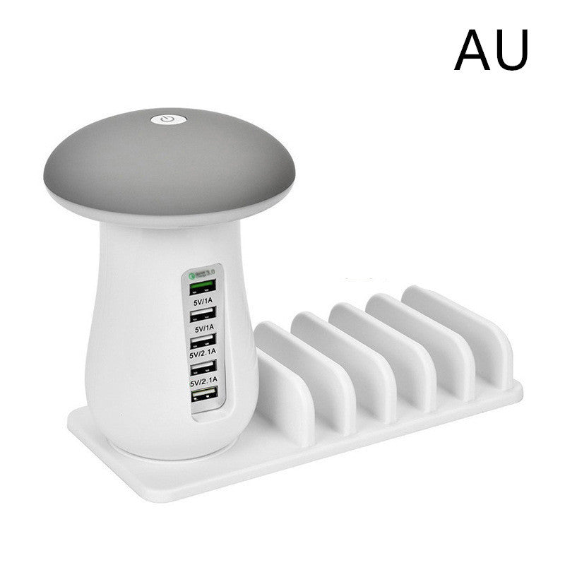 2-in-1 Mushroom LED Lamp with USB Charger