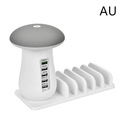 2-in-1 Mushroom LED Lamp with USB Charger