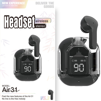Mini Transparent Wireless Earbuds – ENC Noise Reduction & Digital Display