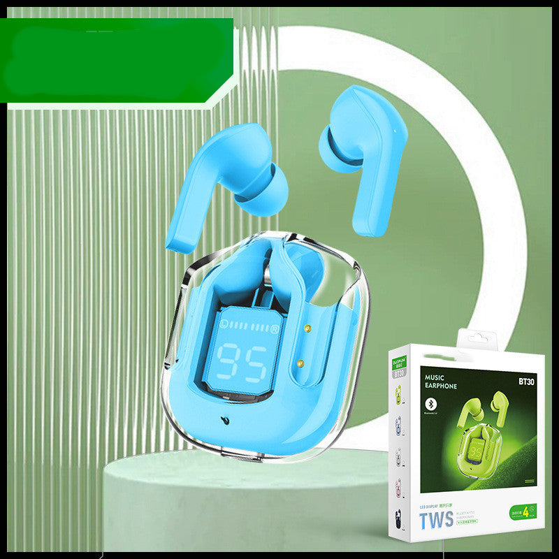 Mini Transparent Wireless Earbuds – ENC Noise Reduction & Digital Display