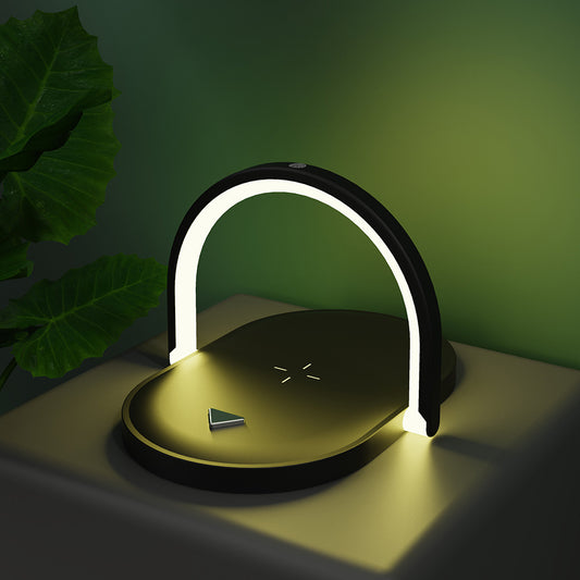 3-in-1 Foldable Wireless Charger with LED Night Light & Table Lamp – 15W Fast Charging
