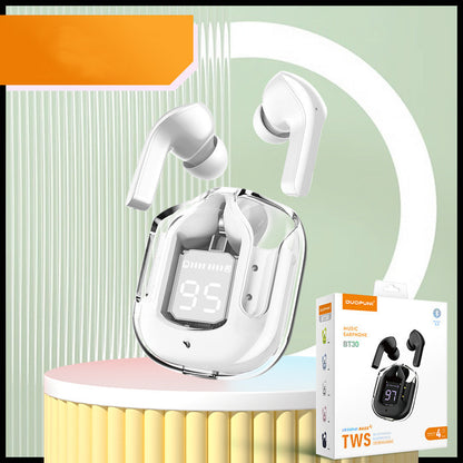 Mini Transparent Wireless Earbuds – ENC Noise Reduction & Digital Display
