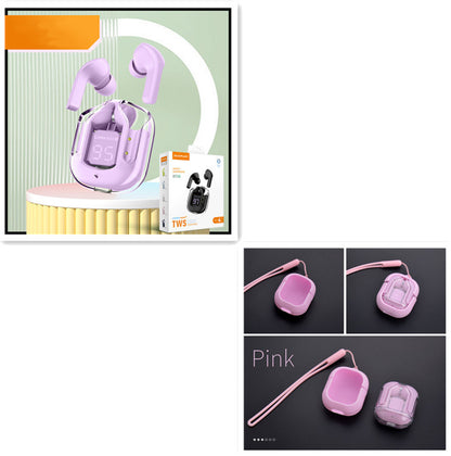 Mini Transparent Wireless Earbuds – ENC Noise Reduction & Digital Display