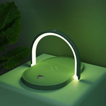 3-in-1 Foldable Wireless Charger with LED Night Light & Table Lamp – 15W Fast Charging