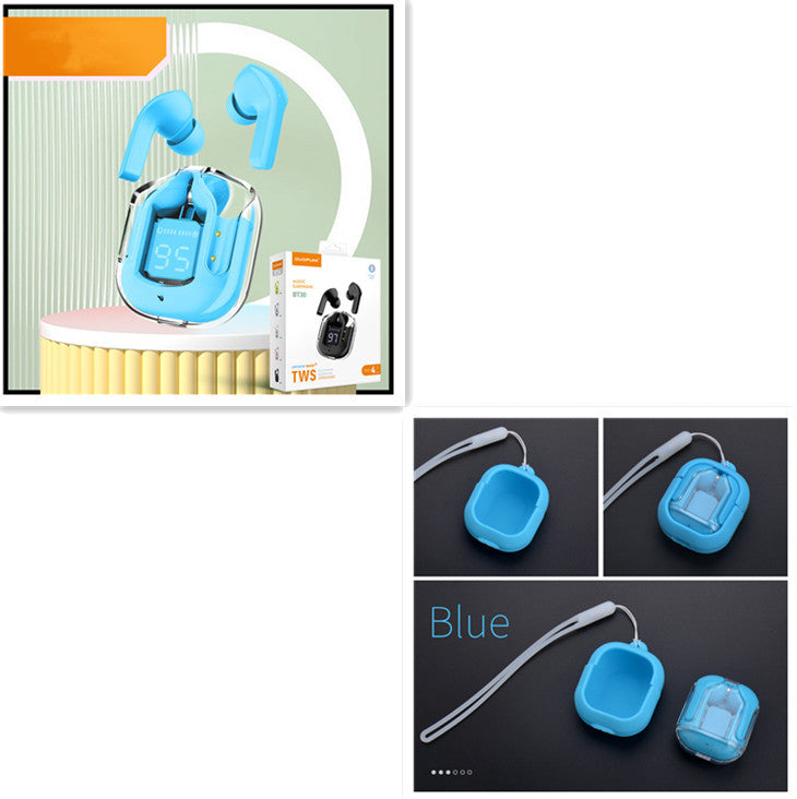 Mini Transparent Wireless Earbuds – ENC Noise Reduction & Digital Display
