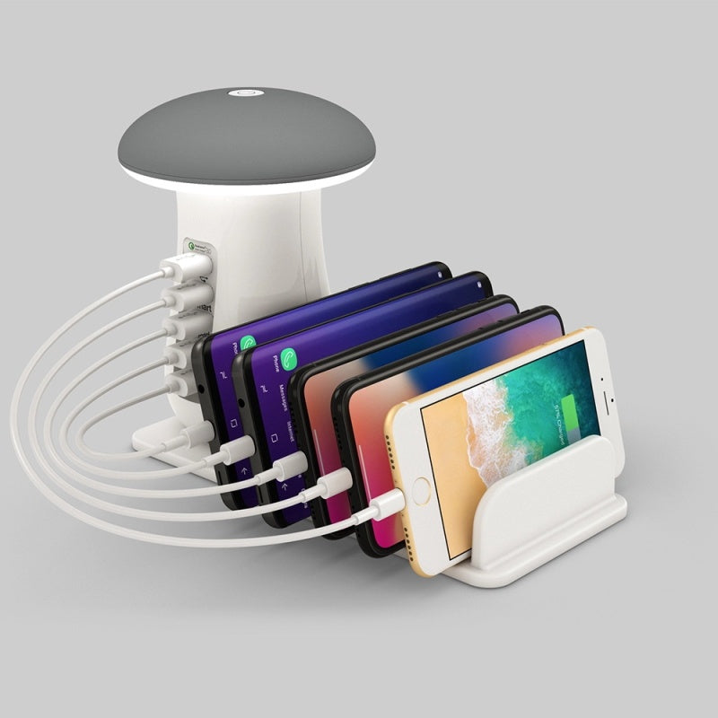 2-in-1 Mushroom LED Lamp with USB Charger