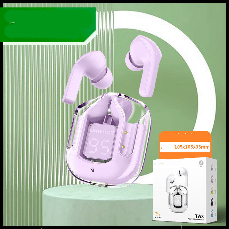 Mini Transparent Wireless Earbuds – ENC Noise Reduction & Digital Display