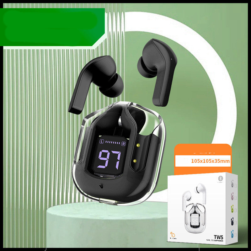 Mini Transparent Wireless Earbuds – ENC Noise Reduction & Digital Display