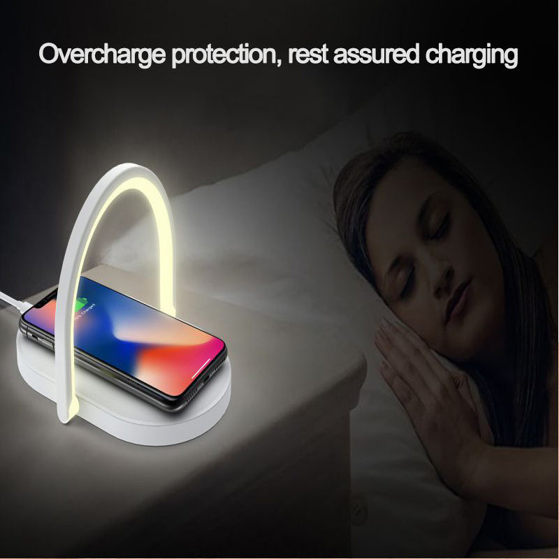 3-in-1 Foldable Wireless Charger with LED Night Light & Table Lamp – 15W Fast Charging