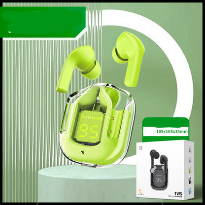 Mini Transparent Wireless Earbuds – ENC Noise Reduction & Digital Display
