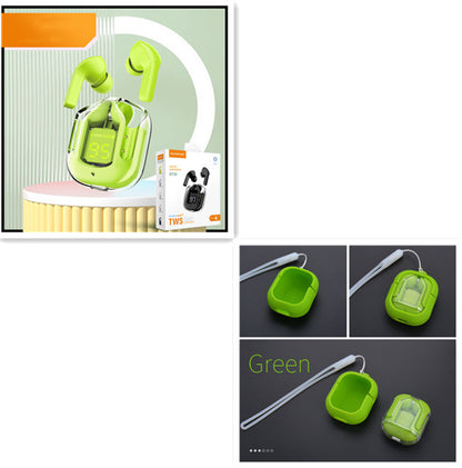Mini Transparent Wireless Earbuds – ENC Noise Reduction & Digital Display