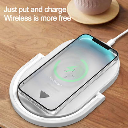 3-in-1 Foldable Wireless Charger with LED Night Light & Table Lamp – 15W Fast Charging